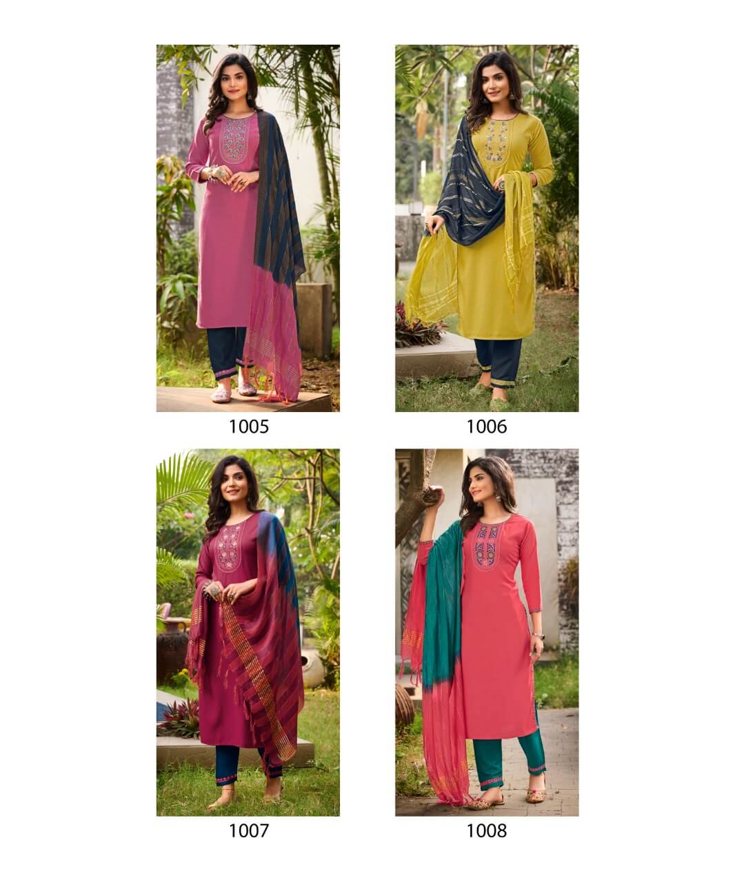 Rangjyot Veena vol 1 Kurti With Pant and Dupatta Catalog in Wholesale, Buy Rangjyot Veena vol 1 Kurti With Pant and Dupatta Full Catalog in Wholesale Price