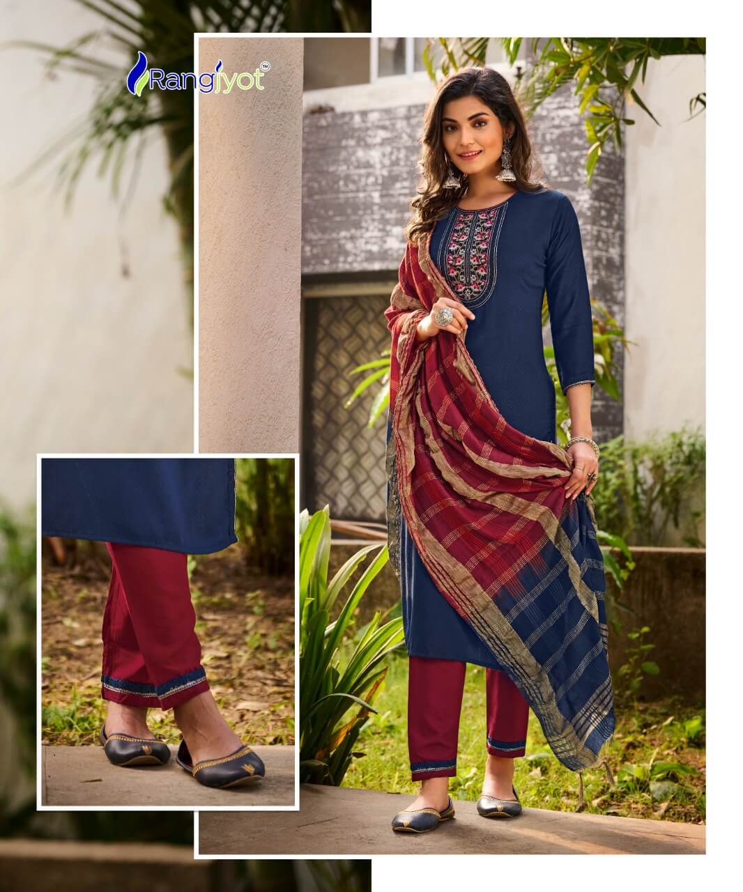 Rangjyot Veena vol 1 Kurti With Pant and Dupatta Catalog in Wholesale, Buy Rangjyot Veena vol 1 Kurti With Pant and Dupatta Full Catalog in Wholesale Price