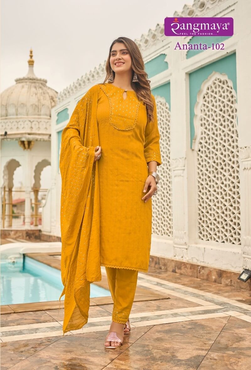 Rangmaya Ananta Kurti Pant Dupatta Set Catalog in Wholesale Price, Buy Rangmaya Ananta Kurti Pant Dupatta Set Full Catalog in Wholesale Price Online From Aarvee Creation