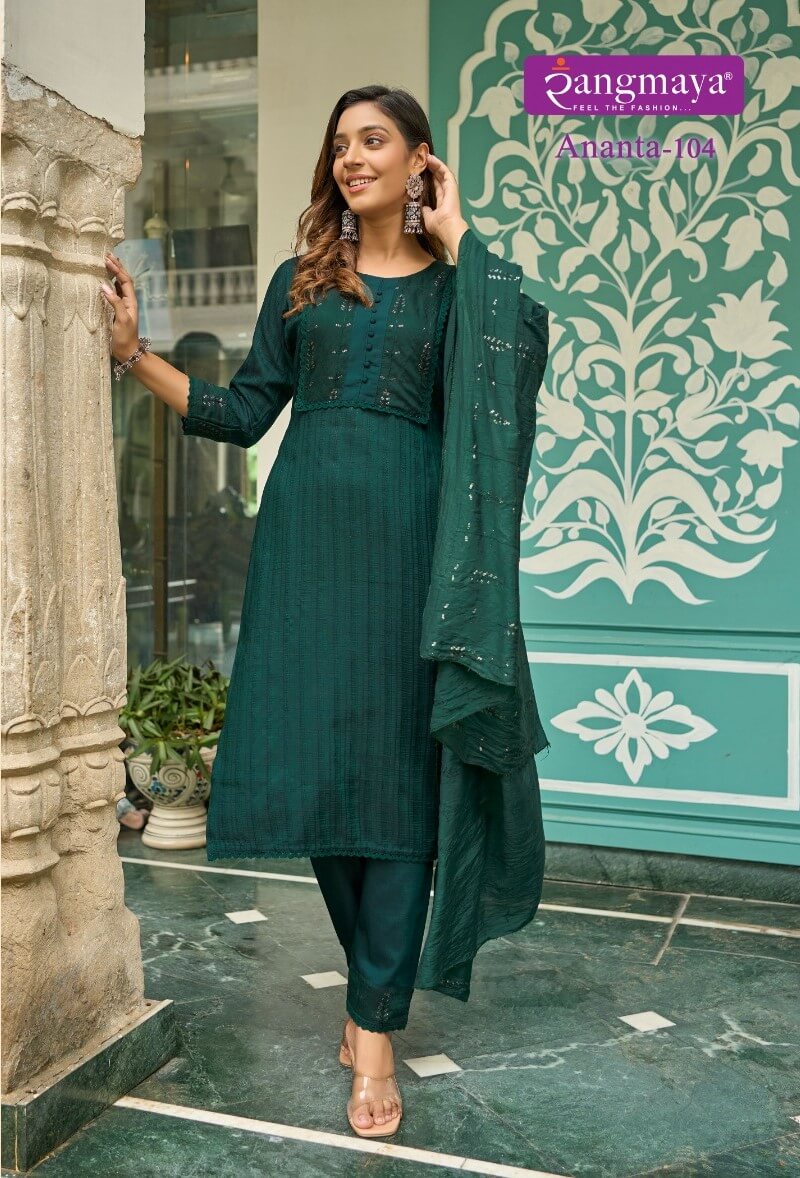 Rangmaya Ananta Kurti Pant Dupatta Set Catalog in Wholesale Price, Buy Rangmaya Ananta Kurti Pant Dupatta Set Full Catalog in Wholesale Price Online From Aarvee Creation