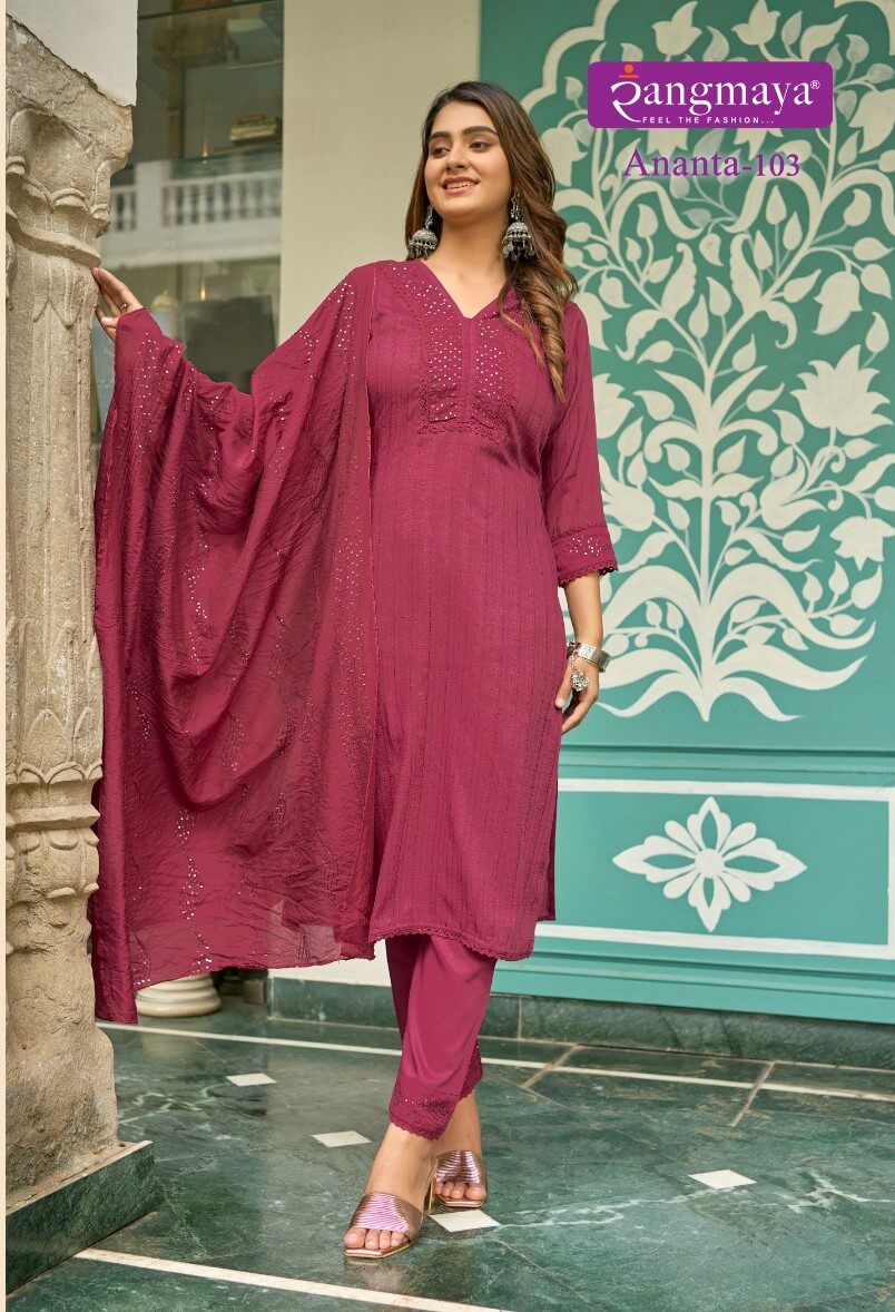 Rangmaya Ananta Kurti Pant Dupatta Set Catalog in Wholesale Price, Buy Rangmaya Ananta Kurti Pant Dupatta Set Full Catalog in Wholesale Price Online From Aarvee Creation