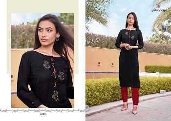 Rangoon Punch Sequence Leriya khatli hand work Rayon Kurtis Wholesale Catalog, Five Designs and colours Wholesale Kurtis Catalog Punch by Rangoon Brand