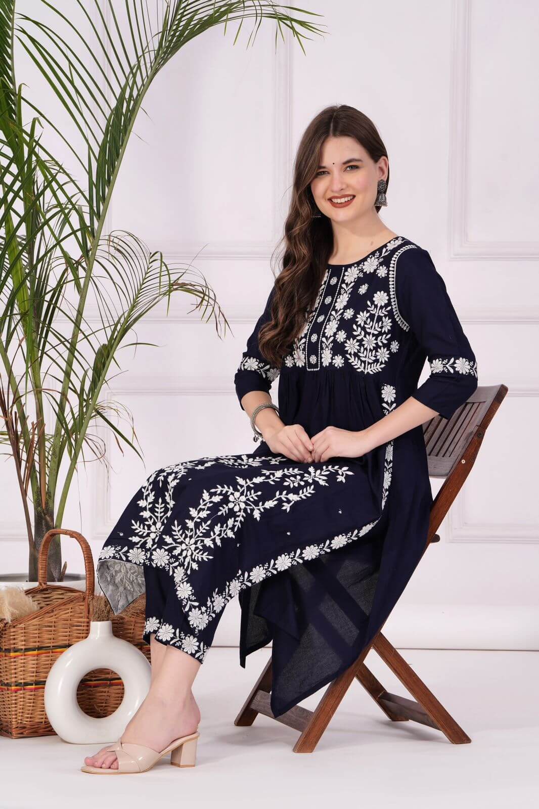 Reevika Black Lucknowi work Kurti with Bottom Size Set in Wholesale Price, Buy Reevika Black Lucknowi work Kurti with Bottom Size Set in Wholesale Price online From Aarvee Creation