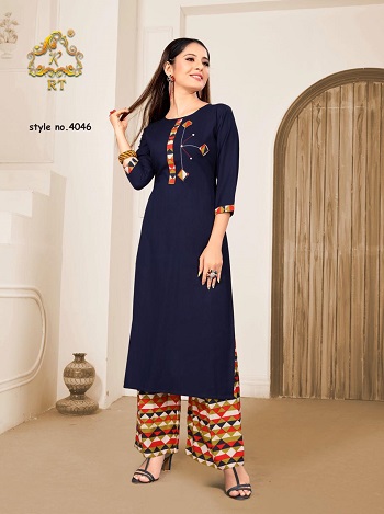 Rijiya Trends RT Plazzo Queen Vol 8 Kurti With Plazzo Wholesale Catalog. Purchase Rayon Top And Bottom Pair Wholesale Catalogue online at best rate in Bulk For Reselling