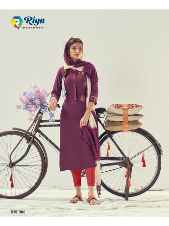 Order Riya Cyclone Heavy Tesla Slub Kurti with Dupatta Collection, Readymade Full Catalog Available at Wholesale Price Online