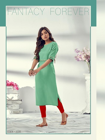 Riya Designer Arena vol 2 Cotton Slub Kurtis Six Designs Catalogue in Wholesale Market, Riya presents lowest rate cotton kurtis catalogue with work in wholesale textile market