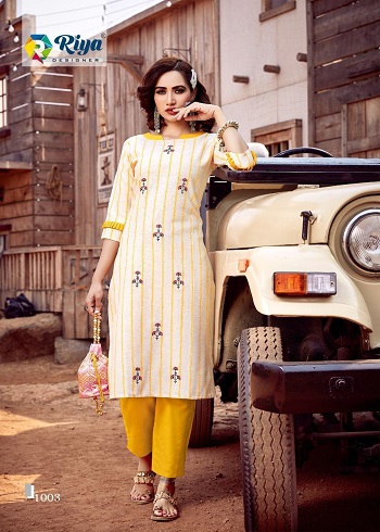 Lime Light vol 3 Ladies Kurtis pant set Wholesale Catalogue by Riya Designer Manufacturer of Women Cloths, Buy Readymade Top Bottom Pair in Wholesale Rate for Retail