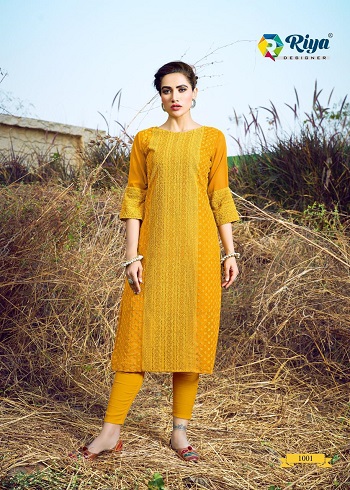 Riya Launches Four Designs Georgette Shifli Work Kurtis Catalog Shifali, Purchase Kurtis in Bulk For Retail Business