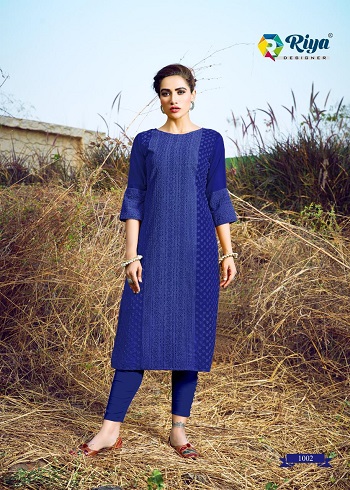 Riya Launches Four Designs Georgette Shifli Work Kurtis Catalog Shifali, Purchase Kurtis in Bulk For Retail Business