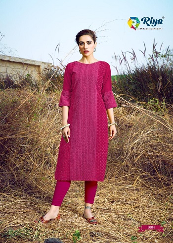 Riya Launches Four Designs Georgette Shifli Work Kurtis Catalog Shifali, Purchase Kurtis in Bulk For Retail Business