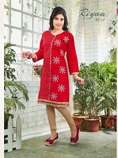 BEAUTIFUL EMBROIDERY WORK COTTON KURTI