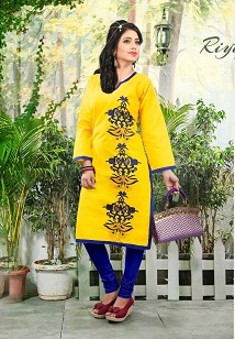 BEAUTIFUL EMBROIDERY WORK COTTON KURTI