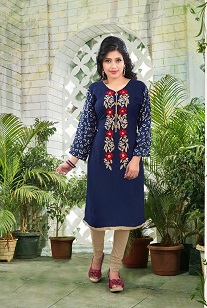 BEAUTIFUL EMBROIDERY WORK COTTON KURTI