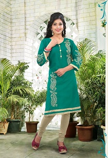 BEAUTIFUL EMBROIDERY WORK COTTON KURTI