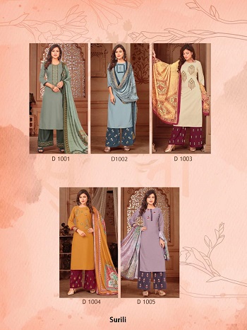 RT Rijiya Trends Surili Catalogue of Kurti Plazzo and Dupatta Pair with inner in Wholesale price, Order in Bulk for Business Purchase and for Shop at Cheap Wholesale Price