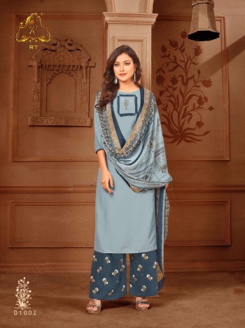 RT Rijiya Trends Surili Catalogue of Kurti Plazzo and Dupatta Pair with inner in Wholesale price, Order in Bulk for Business Purchase and for Shop at Cheap Wholesale Price