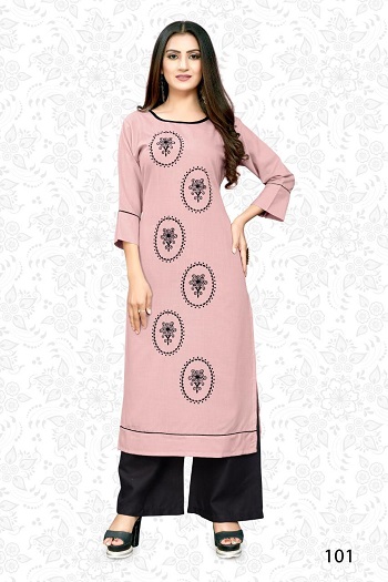 Ruby Cotton Kurtis With Slub Cotton Plazzo Fabric bunch in wholesale, Purchase low price range kurtis plazzo pair in wholesaler price online