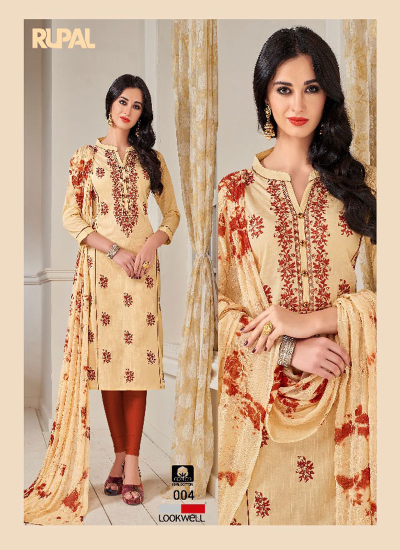 BEAUTIFUL COTTON EMBROIDERED DRESS MATERIAL WITH FANCY DUPATTA WHOLESALE CATALOG