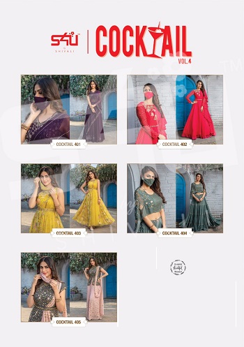 S4u Launches New IndoWestern Dress Catalog Cocktail Vol 4, Purchase S4u Shivali Kurtis, Lengha Dress in Bulk at Wholesale Rate 