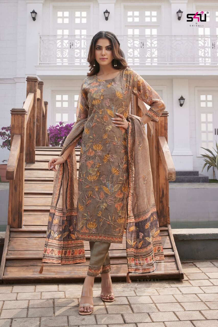 S4u Kantha Aasam Silk Salwar Kameez Catalog in Wholesale, Buy S4u Kantha Aasam Silk Salwar Kameez Full Catalog in Wholesale Price From Aarvee Creation, Vadodara