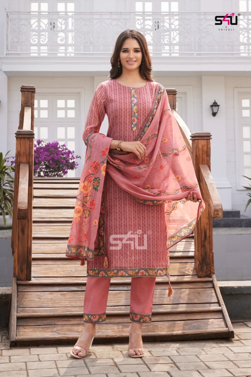 S4u Kantha Aasam Silk Salwar Kameez Catalog in Wholesale, Buy S4u Kantha Aasam Silk Salwar Kameez Full Catalog in Wholesale Price From Aarvee Creation, Vadodara