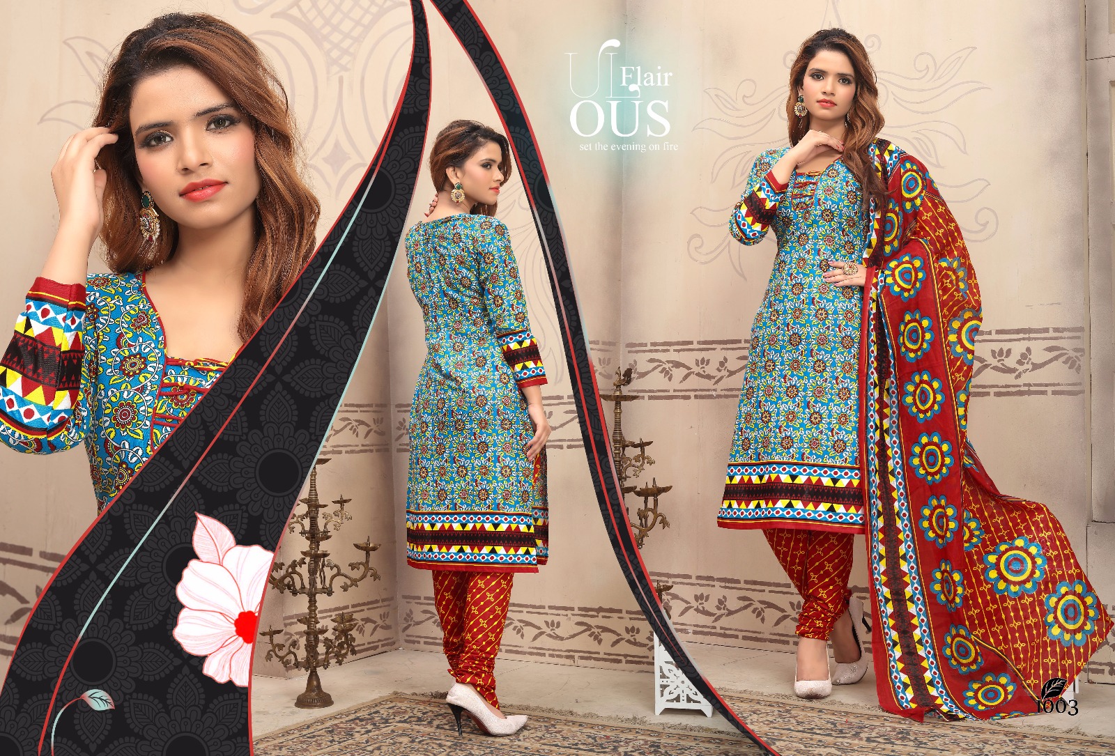 BEAUTIFUL COTTON PRINTED DRESS MATERIAL WITH COTTON DUPATTA