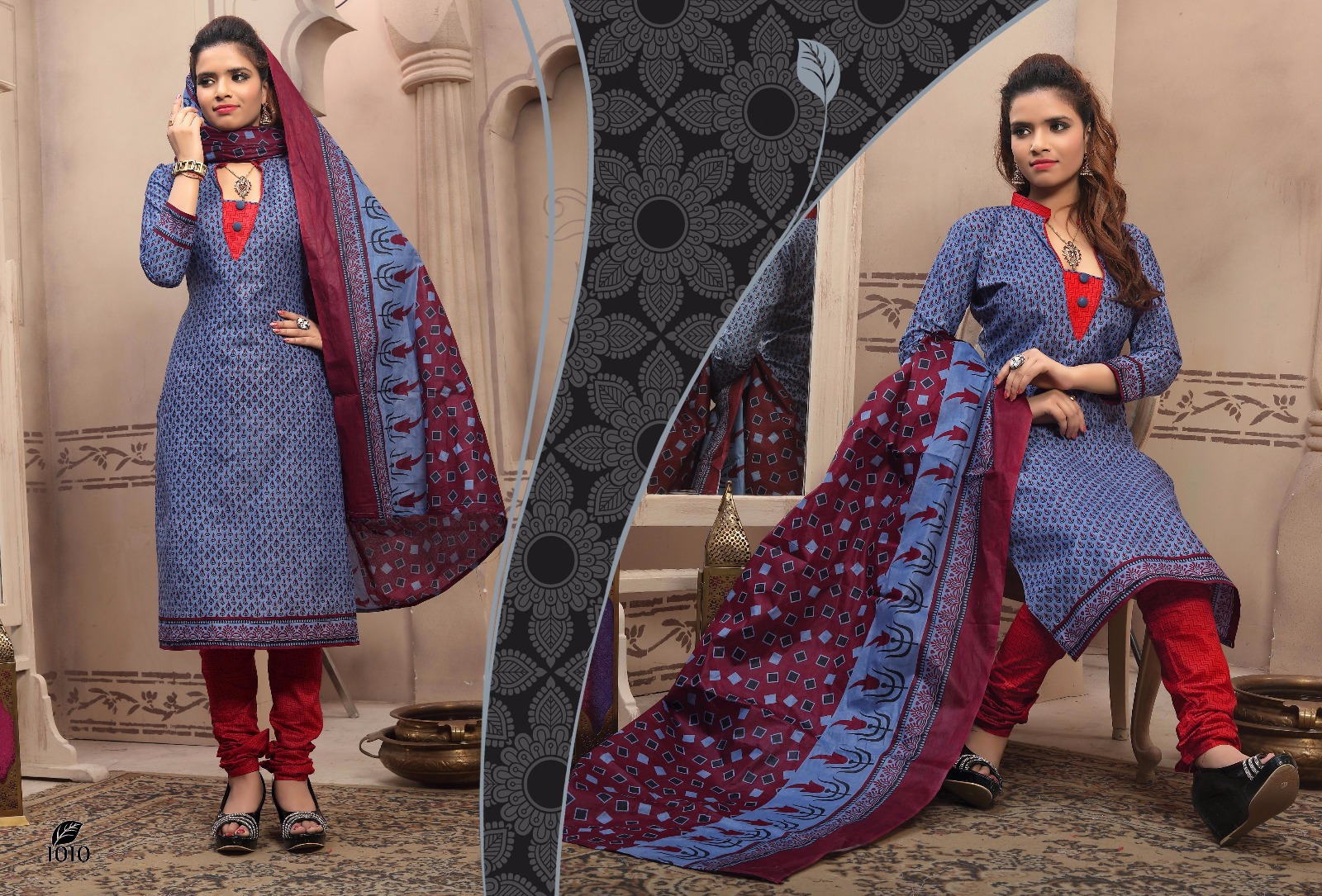 BEAUTIFUL COTTON PRINTED DRESS MATERIAL WITH COTTON DUPATTA