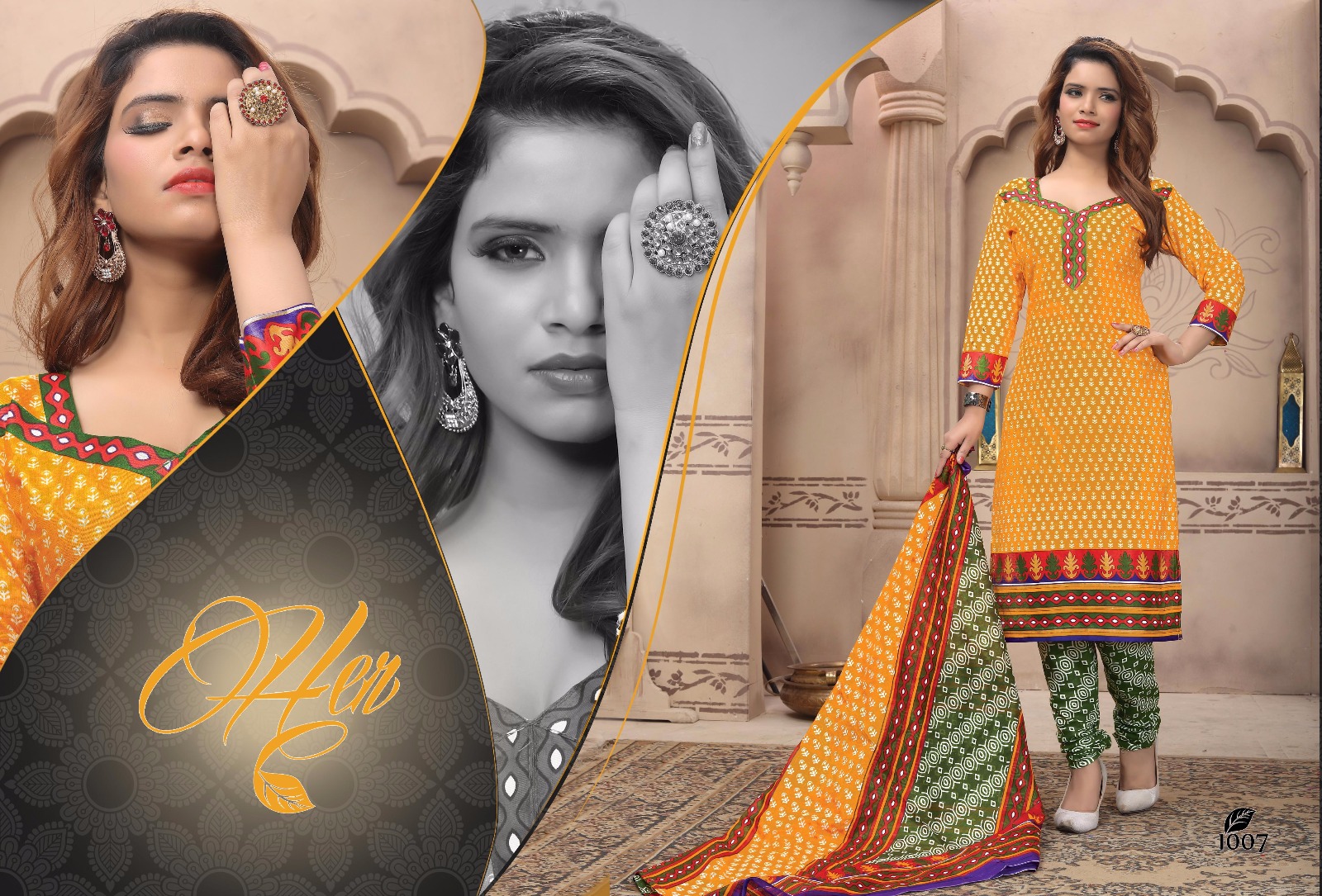 BEAUTIFUL COTTON PRINTED DRESS MATERIAL WITH COTTON DUPATTA