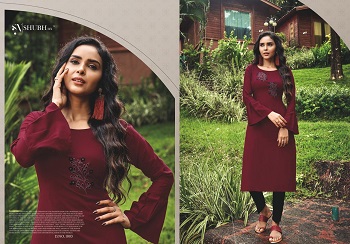 Poshak vol 2 Viscose Fabric Hand Work Kurtis Catalog by Shubh Nx, Purchase Hand Work Kurtis Catalog Poshak vol 2 for business in bulk price