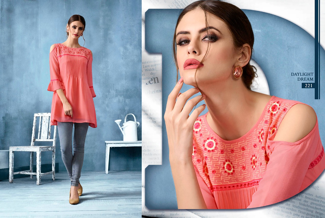 SILKY SOFT EMBROIDERED TOPS WITH INNER