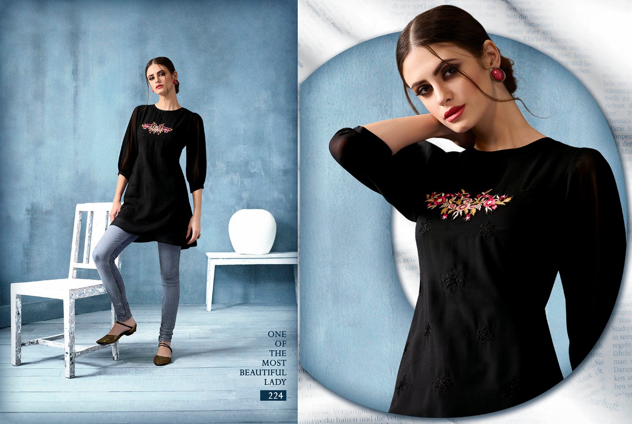 SILKY SOFT EMBROIDERED TOPS WITH INNER