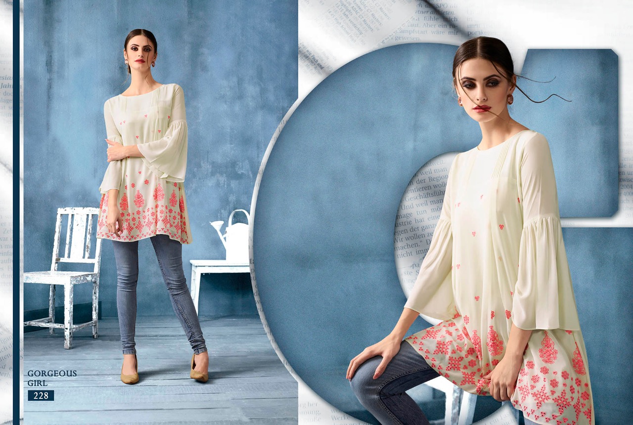 SILKY SOFT EMBROIDERED TOPS WITH INNER