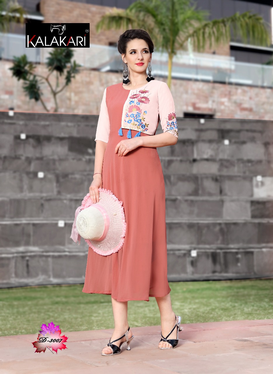 KALAKARI NX FOX GEORGETTE DISIGNER FULL GHERA KURTIS CATALOG