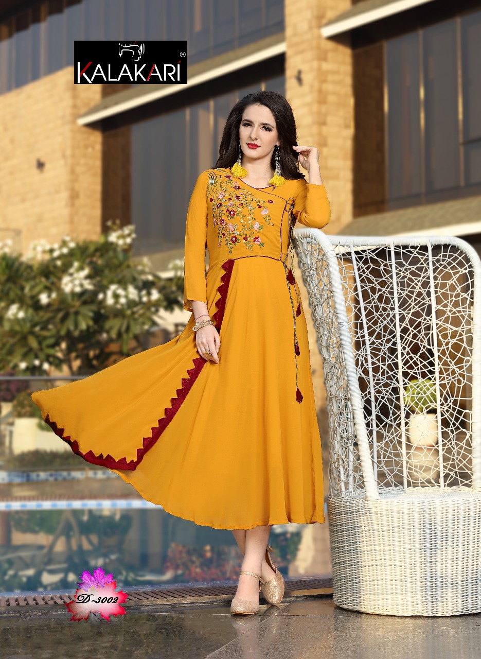 KALAKARI NX FOX GEORGETTE DISIGNER FULL GHERA KURTIS CATALOG