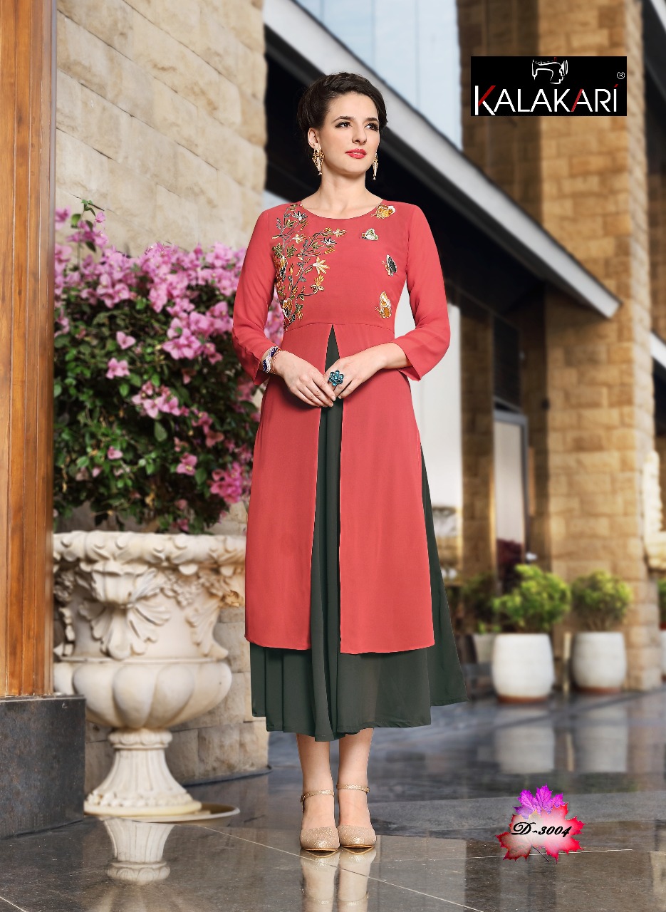 KALAKARI NX FOX GEORGETTE DISIGNER FULL GHERA KURTIS CATALOG