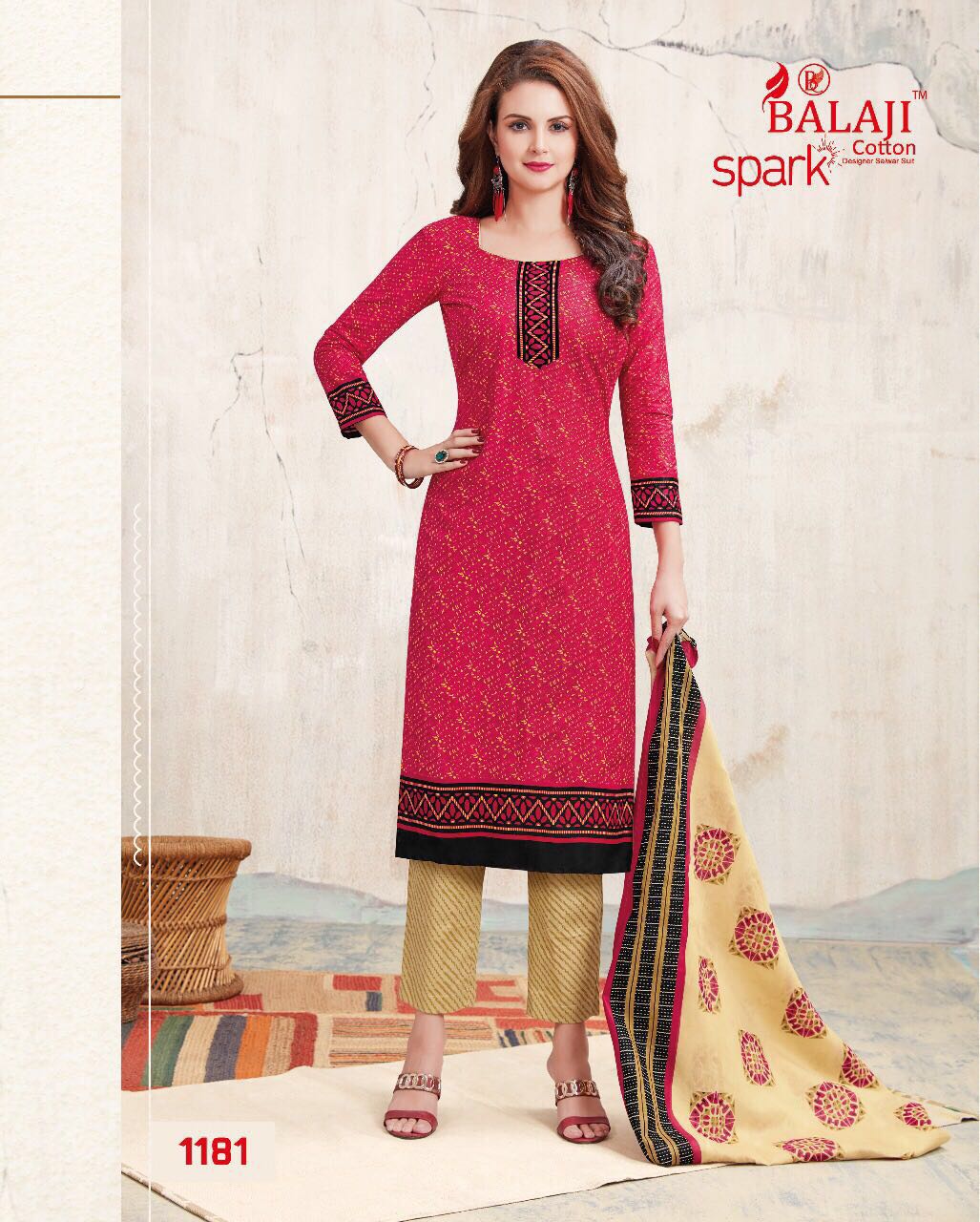 BALAJI SPARK VOL 6 COTTON DRESS MATERIAL WITH COTTON DUPATTA