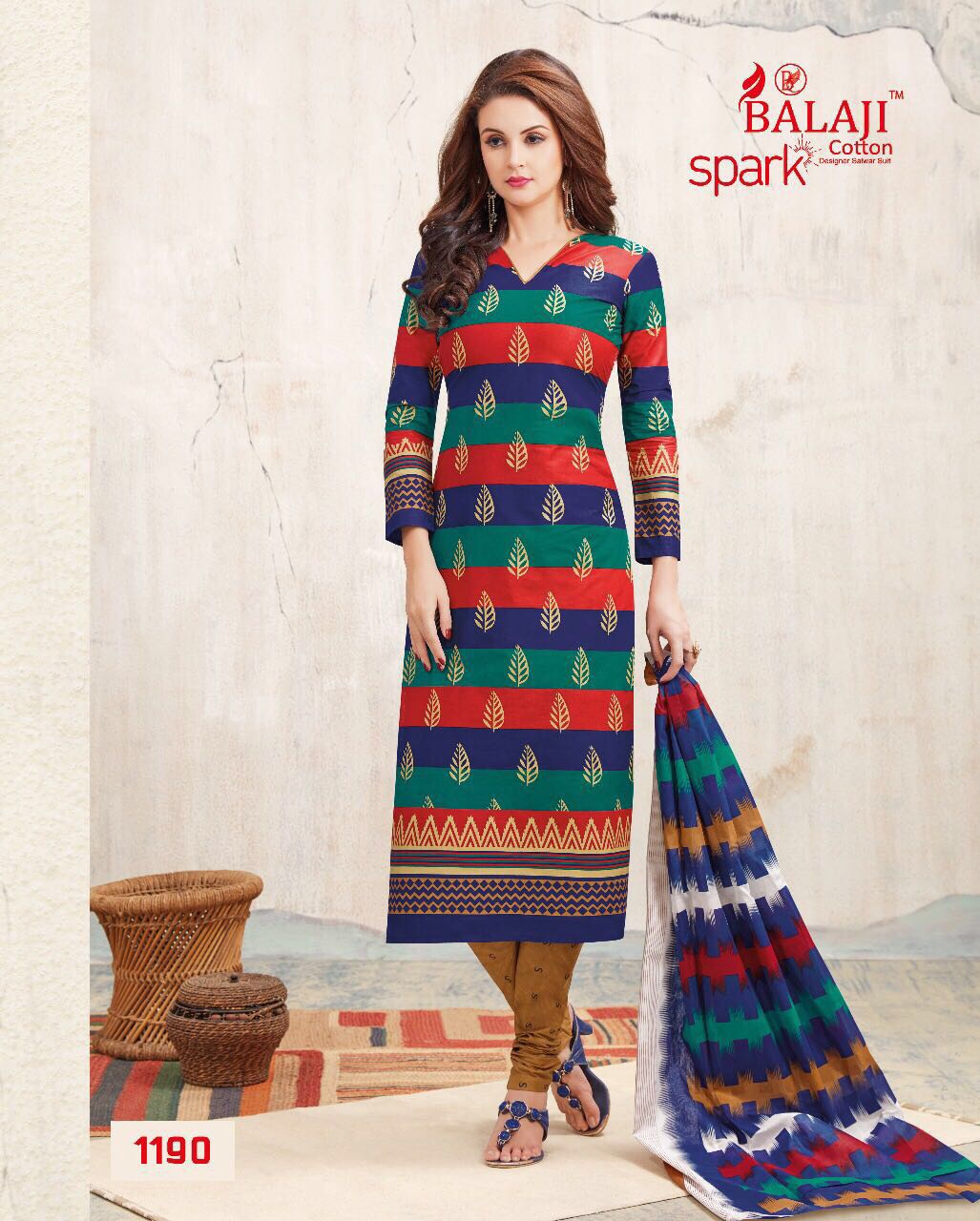 BALAJI SPARK VOL 6 COTTON DRESS MATERIAL WITH COTTON DUPATTA