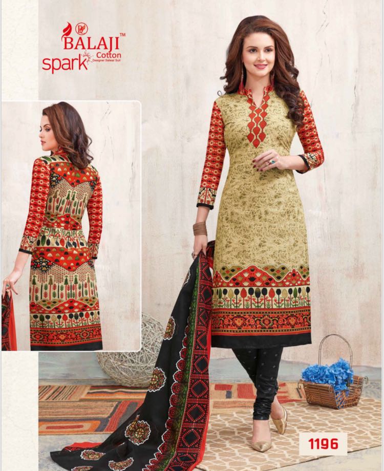 BALAJI SPARK VOL 6 COTTON DRESS MATERIAL WITH COTTON DUPATTA