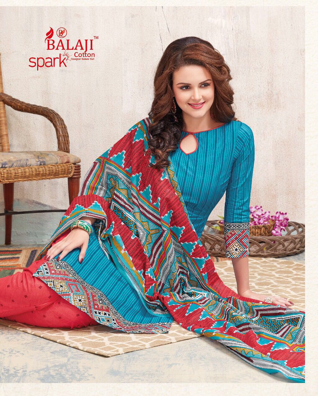 BALAJI SPARK VOL 6 COTTON DRESS MATERIAL WITH COTTON DUPATTA