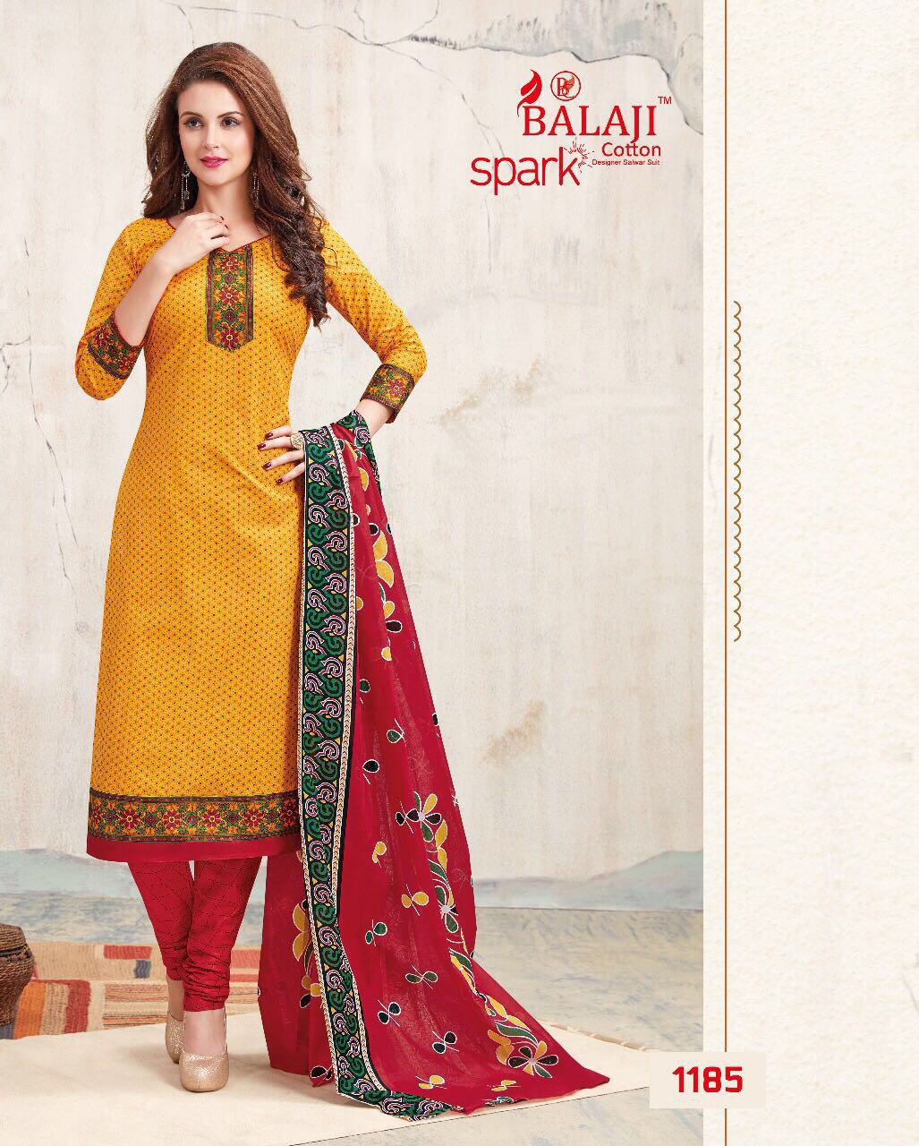 BALAJI SPARK VOL 6 COTTON DRESS MATERIAL WITH COTTON DUPATTA