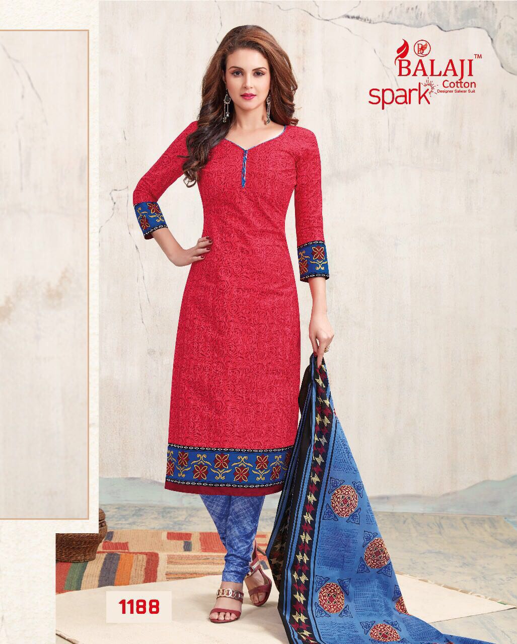 BALAJI SPARK VOL 6 COTTON DRESS MATERIAL WITH COTTON DUPATTA