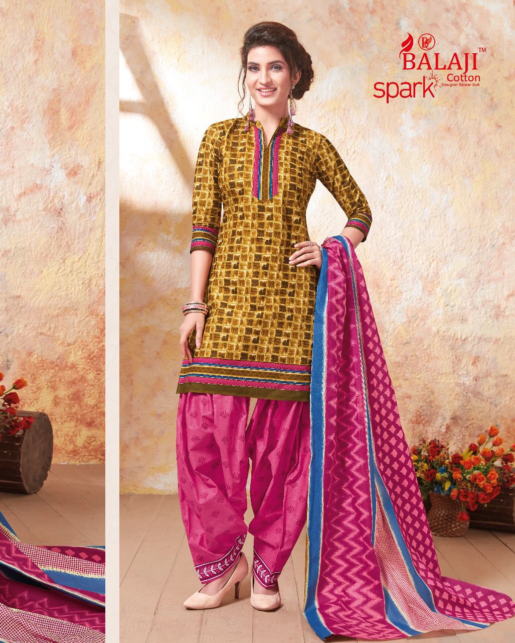 BALAJI SPARK VOL 7 BEAUTIFUL COTTON PRINTED DRESS MATERIAL WITH COTTON DUPATTA