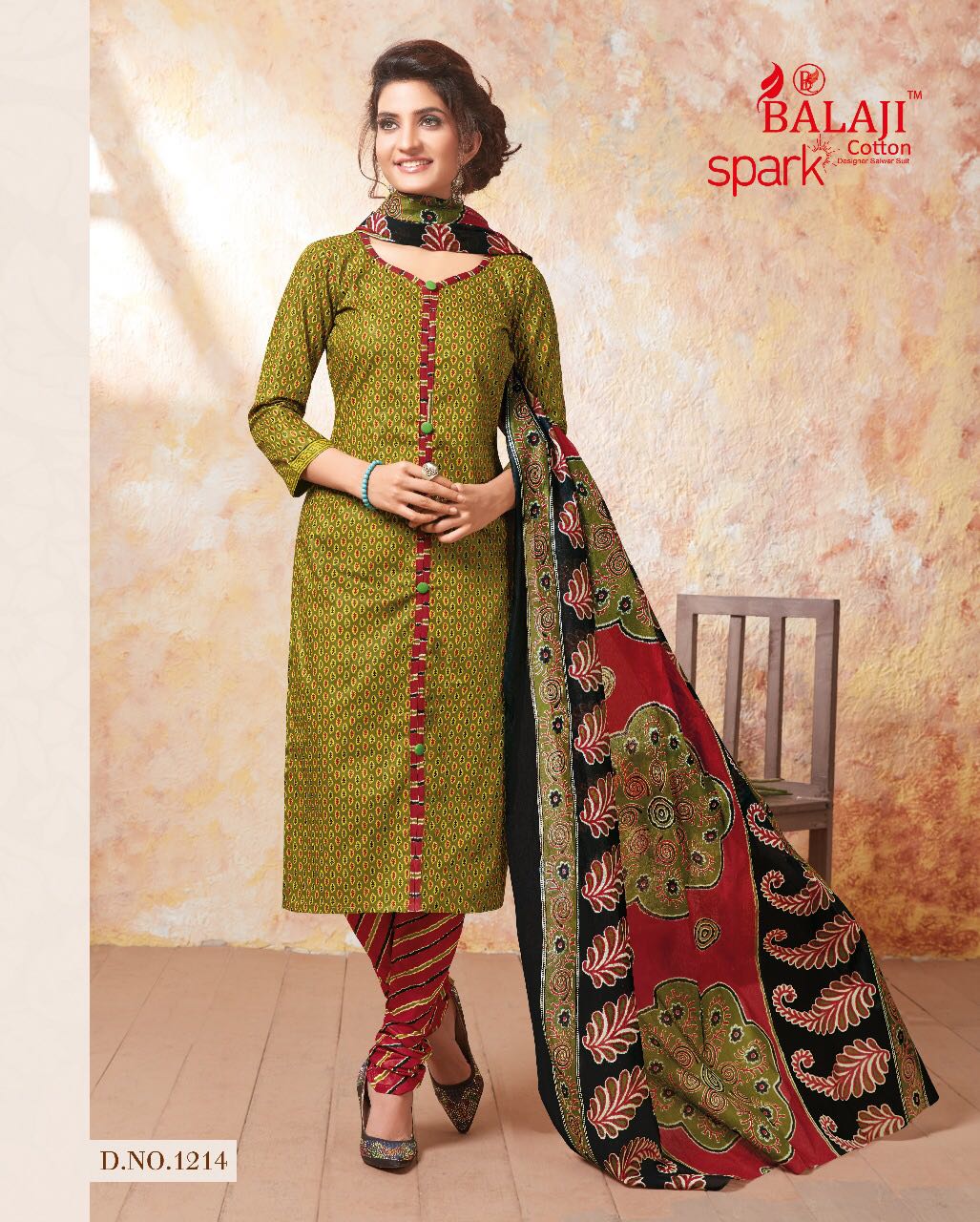 BALAJI SPARK VOL 7 BEAUTIFUL COTTON PRINTED DRESS MATERIAL WITH COTTON DUPATTA