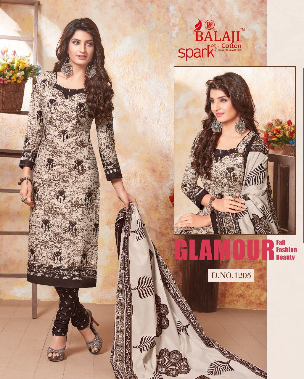 BALAJI SPARK VOL 7 BEAUTIFUL COTTON PRINTED DRESS MATERIAL WITH COTTON DUPATTA