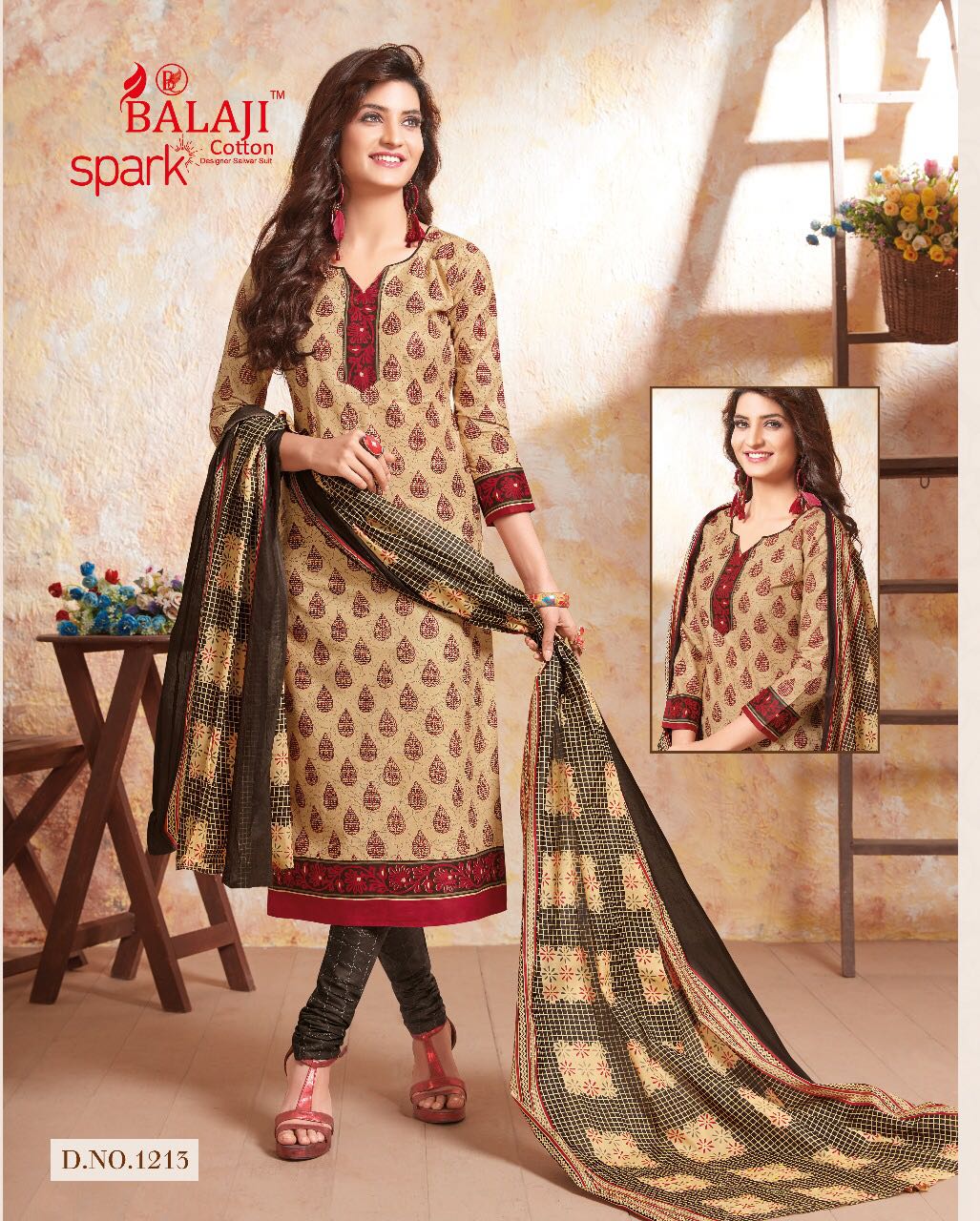 BALAJI SPARK VOL 7 BEAUTIFUL COTTON PRINTED DRESS MATERIAL WITH COTTON DUPATTA