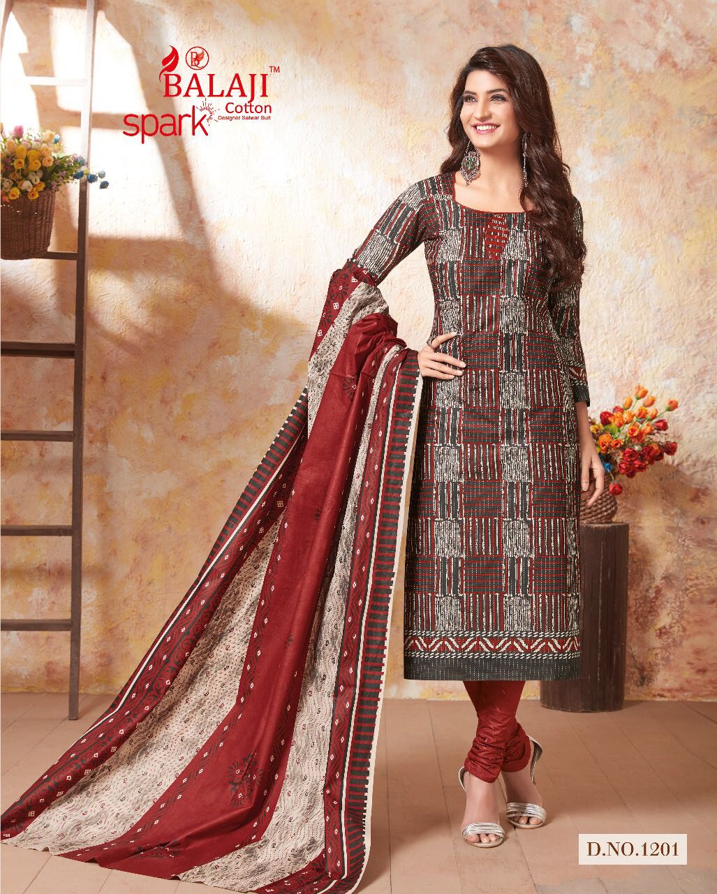 BALAJI SPARK VOL 7 BEAUTIFUL COTTON PRINTED DRESS MATERIAL WITH COTTON DUPATTA