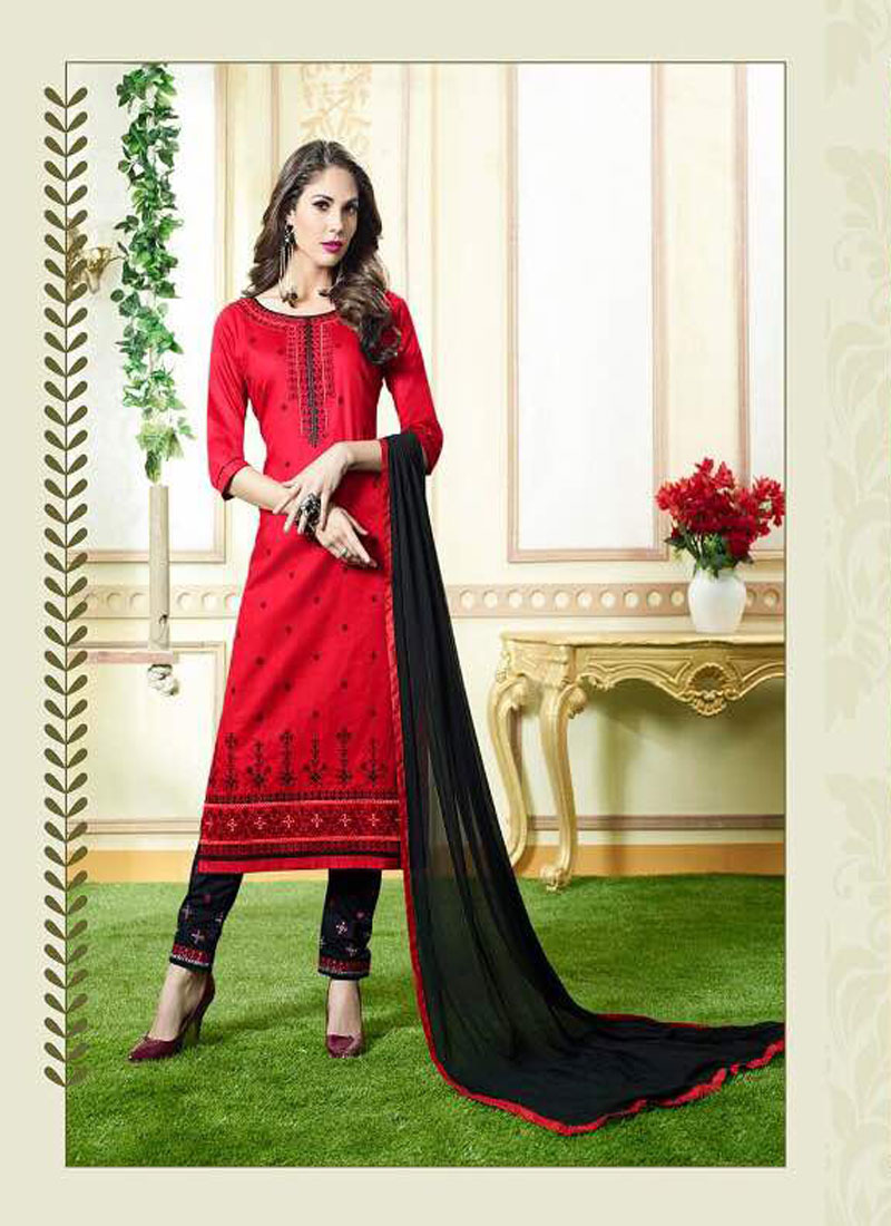 NEW STYLE BEAUTIFUL UNSTITCHED EMBROIDERED SUIT WITH DUPATTA