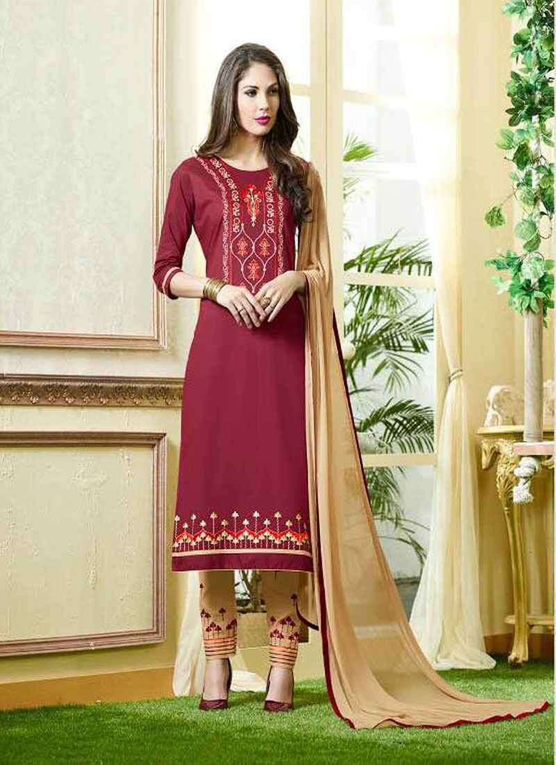 NEW STYLE BEAUTIFUL UNSTITCHED EMBROIDERED SUIT WITH DUPATTA