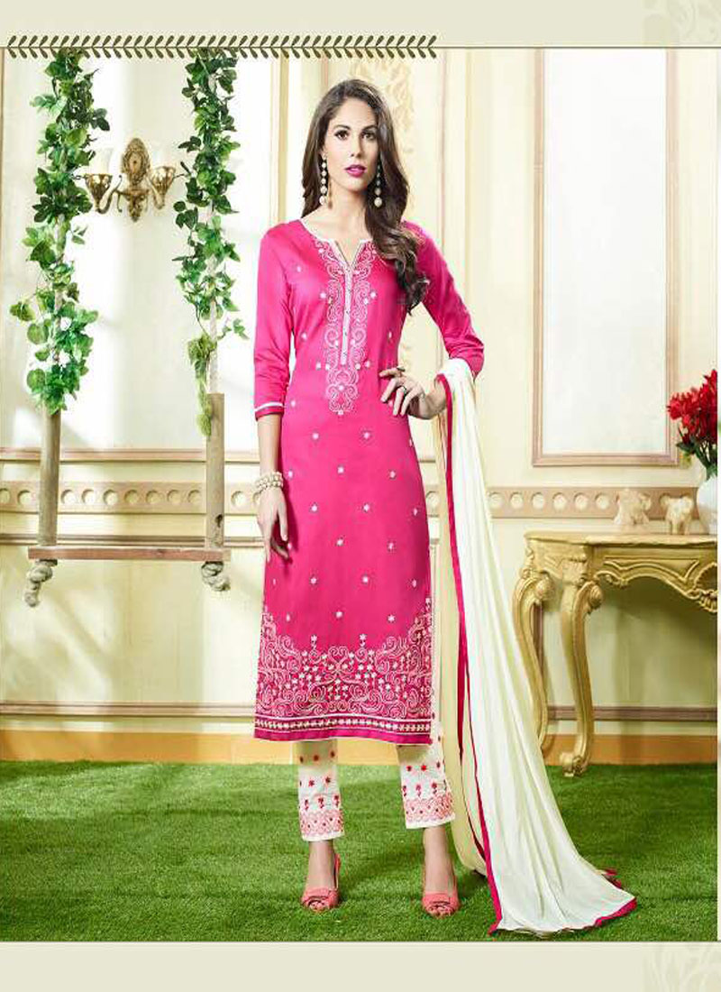 NEW STYLE BEAUTIFUL UNSTITCHED EMBROIDERED SUIT WITH DUPATTA