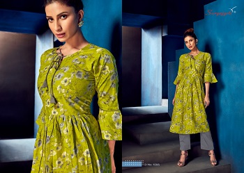 Zoya Volume 1 Cotton Kurtis Wholesale Catalog by Surya Jyoti, Purchase 10 Designs and colors kurti bunch zoya by Suryajyoti brand, Cotton Printed Ladies Kurtis Catalogue Zoya Vol 1